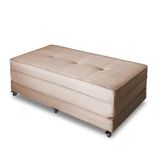 Puff Cama Dobrável Casal Cor Suede Caramelo
