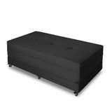 Puff Cama Dobrável Casal Cor Suede Preto