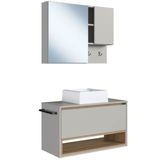 Conjunto Armario E Gabinete 80cm Com Cuba Mel Arenas Proddy