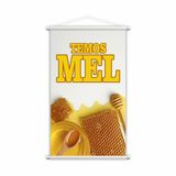 Banner Mel Abelha Favo De Mel Aqui Tem Apicultura 80x50cm
