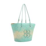 Bolsa Praia Luxo Feminina Palha Ombro Chenson - Azul Claro