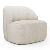 Poltrona Decorativa Living Kaya Orgânica Linho Bege Claro - Desk Design