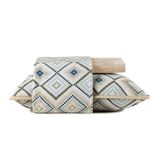 Jogo Cama Solteiro 3 Pcs Malha Algodão Fio Penteado Tunis