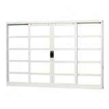 Janela de Correr Aço 4 Folhas MGM Minas Sul 120cmx120cm Vidro Liso Incolor Branco
