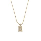 Cordão 45cm Masculino Feminino Pingente Letra Q Banhado Ouro