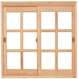 Janela De Correr Quadriculada JE221 100cm x 100cm Esel Natural