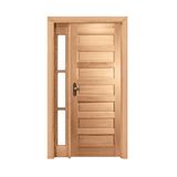 Kit Porta de Madeira Vitrô Direita 213cmx130cmx12cm PE28 Esel Natural