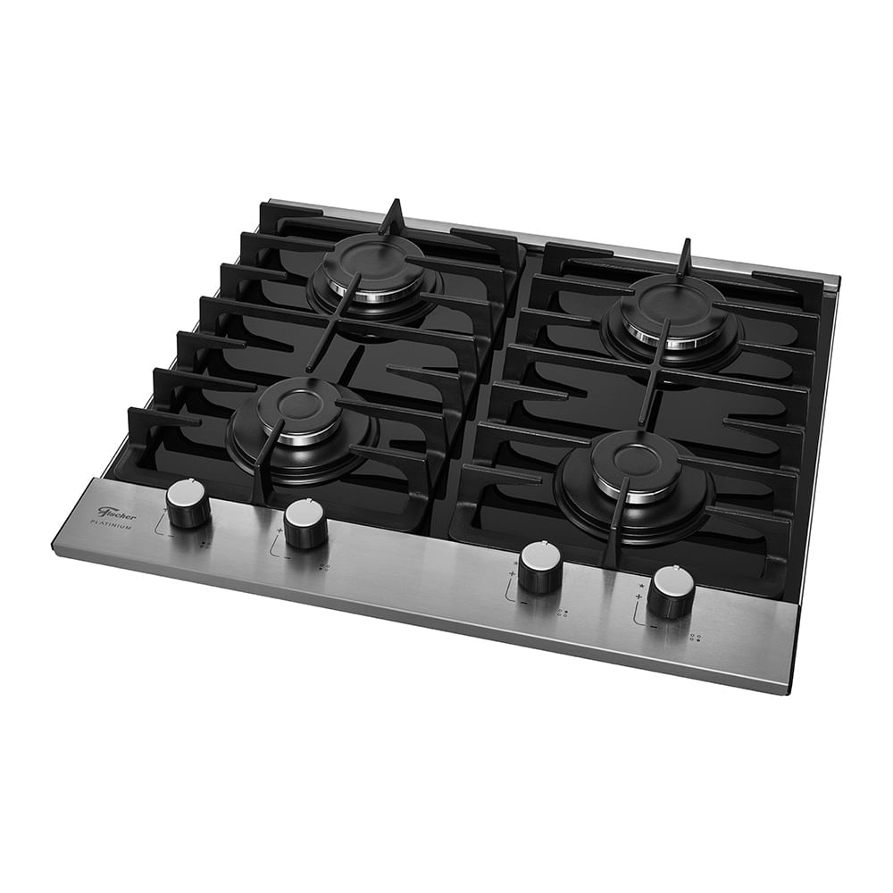 Cooktop A Gás Fischer Platinium 4q Com 4 Bocas Preto Bivolt 33800[92121]