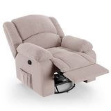 Poltrona Do Papai Reclinável Pietra Glider Giratória Usb Fh9 Veludo Rosê - Mpozenato