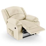 Poltrona Do Papai Reclinável Pietra Power Elétrica Massagem Fh9 Pu Bege - Mpozenato
