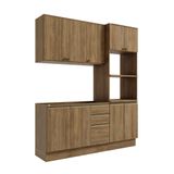 Cozinha Compacta Celeste Kappesberg 100% Mdf Nogueira 190cm