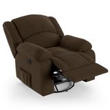 Poltrona Do Papai Reclinável Pietra Glider Giratória Massagem Fh9 Veludo Marrom - Mpozenato
