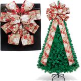 Decoração Laço Artesanal Árvore Natal Flocos De Neve De 78cm