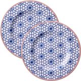 Jogo Pratos Sobremesa Lanche 12 Pessoas 12pçs Abstratta 21cm