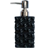 Saboneteira Liquida Banheiro Lavabo Cerâmica Preto De 350ml