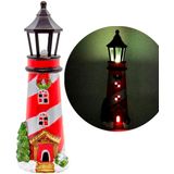 Enfeite Decorativo Natalino Farol Casa Listrada Com Led 30cm