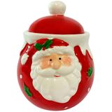 Açucareiro Decoração Natal Papai Noel Pote Em Cerâmica 14cm