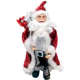 Decoração Papai Noel Com Casaco Saco Presentes Lampião 30cm