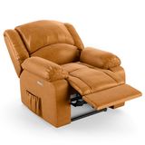Poltrona Do Papai Reclinável Pietra Elétrica Led Massagem Fh9 Pu Whisky - Mpozenato