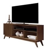 Rack Malbec Wood Ripado Tv 52 Polegadas Nicho Decorativo Prateleira Organizadora 1 Porta Pés Madeira Cedro - Lojas Rpm