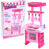 Cozinha Infantil Rosa Som Luz Vapor Água Acessórios Castela