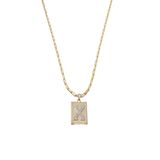 Cordão 50cm Masculino Feminino Pingente Letra X Banhado Ouro