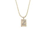 Cordão 50cm Masculino Feminino Pingente Letra Z Banhado Ouro