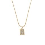 Cordão 60cm Masculino Feminino Pingente Letra H Banhado Ouro