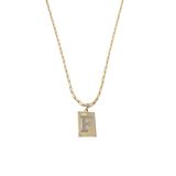 Cordão 60cm Masculino Feminino Pingente Letra F Banhado Ouro