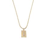 Cordão 60cm Masculino Feminino Pingente Letra I Banhado Ouro