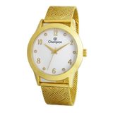 Relógio Champion Feminino Ref: Cn21229h Casual Mesh Dourado