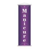 Banner Manicure Salão De Beleza Serviço Lona Roxo 100x30cm