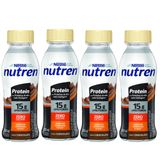 Kit 4 Nutren Protein 15g De Proteínas Sabor Chocolate Zero Lactose 260ml