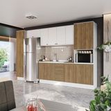 Cozinha Modulada Celeste Kappesberg 100% Mdf Branco/nogueira 8 Peças