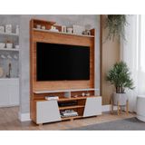 Home P/ Tv Até 55 Pol Master C/ 2 Prateleiras E Pés 135x183cm Cinamomo/off White - Permóbili