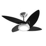 Ventilador De Teto Tron Azzam Led 4 Pás Preto - Alumínio 220v