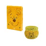 Kit Pelúcia Ursinho Pooh Disney Caderno E Organizador Mesa Material Escolar Escritório Volta A Aulas