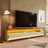 Rack Para Tv Até 70 Polegadas Andorra Com Led 3 Gv Cedro E Off White