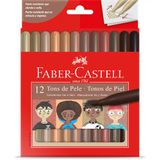 Canetinhas Vai E Vem Tons De Pele 12 Cores Faber-castell C/02