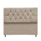 Cabeceira Para Cama Box Estofada Solteiro 90 Cm Suede Madri Bege