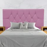 Cabeceira Solteiro Cama Box Estofada 90 Cm Suede Eva Rosa