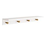 Prateleira Cabideiro Bia 89,6cm Branco Fosco Amadeirado Reller Móveis Branco Fosco Amadeirado