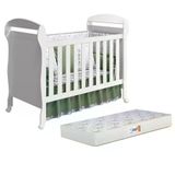 Berço Mini Cama Danny Branco Brilho Com Colchão D18 De 10cm Reller Móveis Branco Brilho