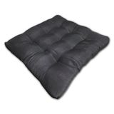 Almofada Futon Assento Decoração 60x60cm Flat Cinza Escuro