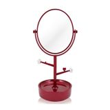 Espelho De Mesa Com Compartimento Para Jóias Jacki Design Vermelho