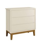 Cômoda Infantil 3 Gavetas Classic Areia Fosco Com Pés Amadeirado Reller Móveis Areia Fosco
