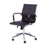Cadeira De Escritorio Eames Esteirinha Baixa - Pu Preta
