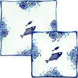Kit 16 Tigelas Bowl Pequena 100ml Grande 250ml Peixe Oceano