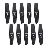 Kit 10 Lâminas Para Roçadeira Com 2 Pontas Em Aço Com Adaptador De Furo 350×25,4×2,0mm Universal Toyama Original