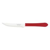 Faca Para Churrasco Leme Com Lâmina Em Aço Inox E Cabo De Polipropileno Vermelho 4"
